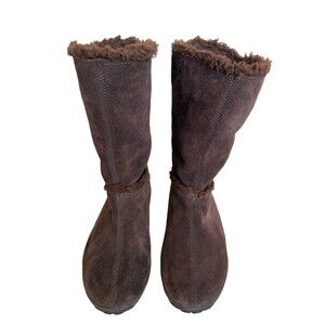 Timberland 61642 Women’s 9M Brown Suede Mukluk Fur Lined Winter Boots